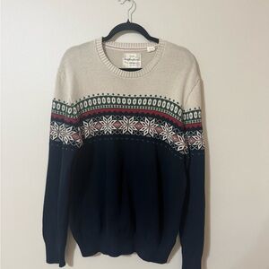 Weatherproof Navy and Cream Crewneck Sweater, size XL, perfect condition